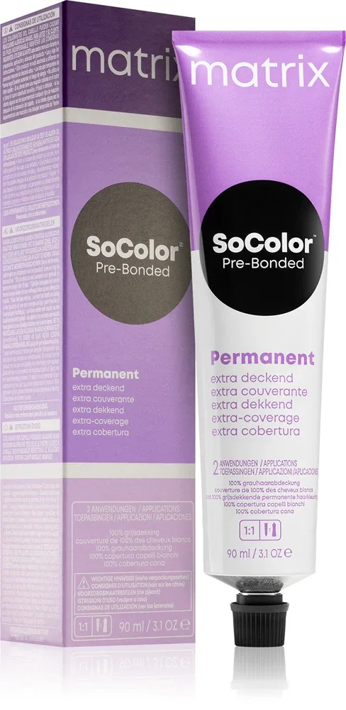 Профессиональная краска для волос Matrix SoColor Pre-Bonded Extra Coverage, стойкая, покрытие седины, 90 мл, оттенок 505M Hellbraun Mocca