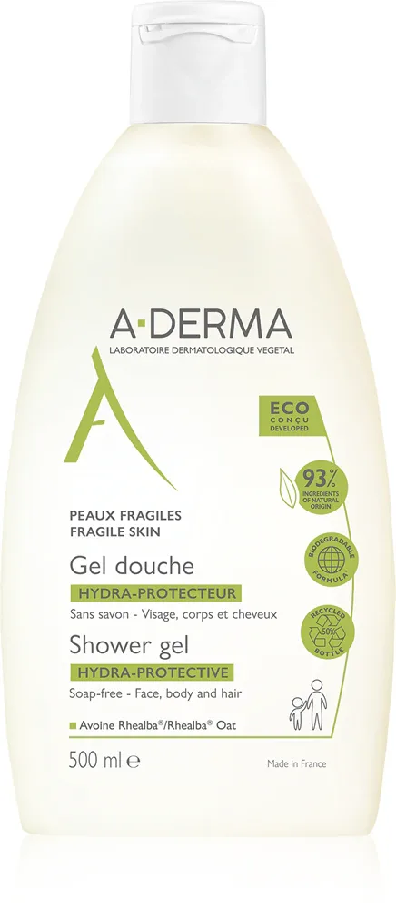 A-Derma Hydra-Protective - Очень нежный гель для душа для всей семьи, 500 мл
