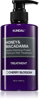 KUNDAL Honey & Macadamia Cherry Blossom - Интенсивное увлажнение для поврежденных волос, 500 мл