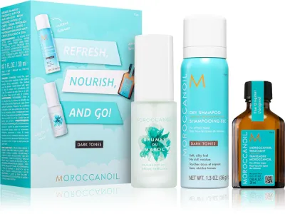 Moroccanoil Refresh, Nourish, and Go! (Dark Tones) - Набор для темных волос для женщин, 3 шт