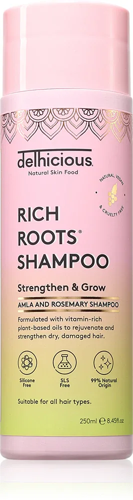 delhicious RICH ROOTS Strengthen & Moisturise Shampoo - Увлажняющий укрепляющий шампунь, 250 мл