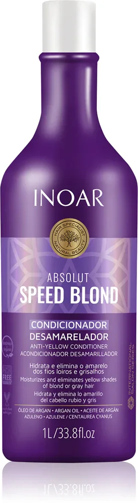 INOAR Absolut Speed Blond - Кондиционер для блондинок, нейтрализующий желтые оттенки, 1000 мл