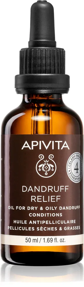 Apivita Dandruff Relief Oil - Уход за кожей головы против жирной перхоти, 50 мл