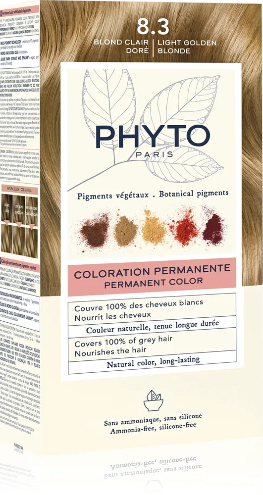 Phyto Color - Краска для волос без аммиака, 1 шт, оттенок 8.3 Light Golden Blond