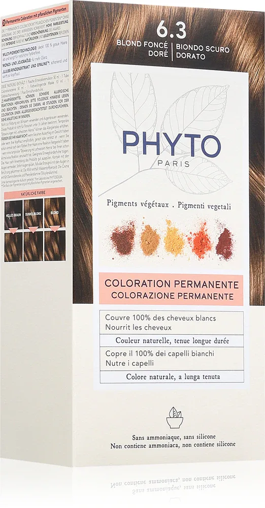 Phyto Color - Краска для волос без аммиака, 1 шт, оттенок 6.3 Dark Golden Blonde