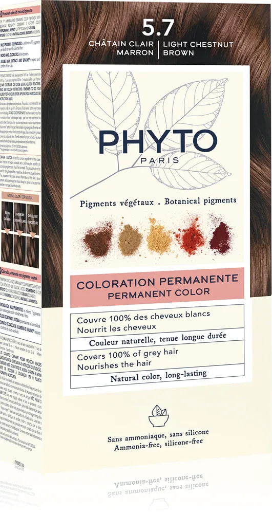 Phyto Color - Краска для волос без аммиака, 1 шт, оттенок 5.7 Light Chestnut Brown