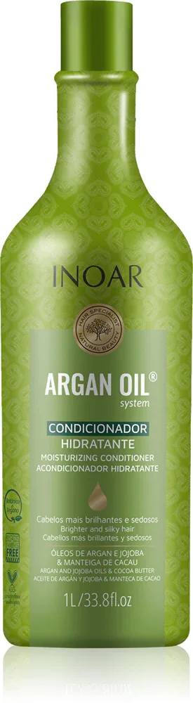 INOAR Argan Oil System - Кондиционер для волос, увлажняющий и разглаживающий, 1000 мл