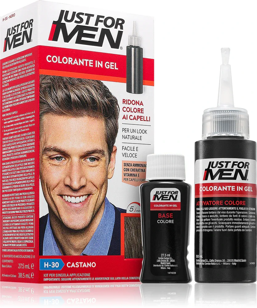 Just for Men Color Kit - Тонирующая краска для волос для мужчин, 1 шт, оттенок H-30 Light Medium Brown