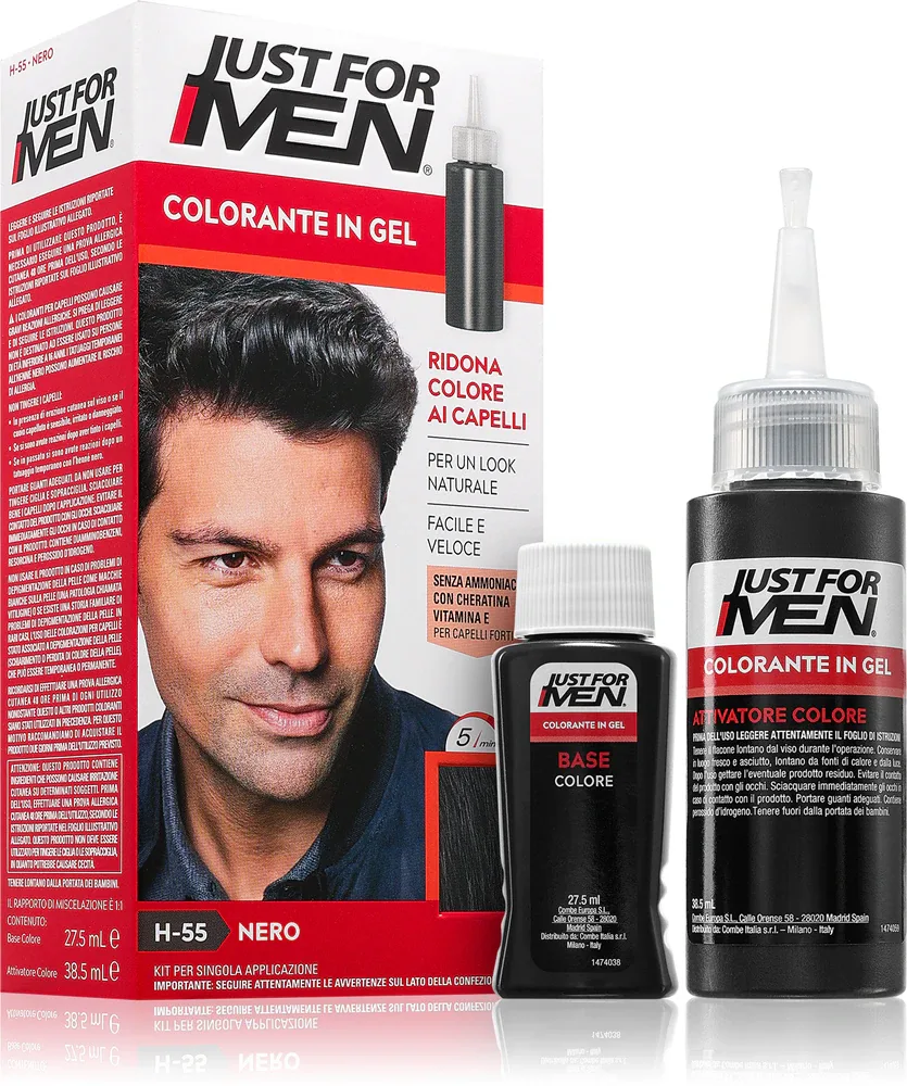 Just for Men Color Kit - Тонирующая краска для волос для мужчин, 1 шт, оттенок H-55 Real Black