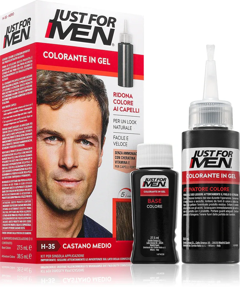 Just for Men Color Kit - Тонирующая краска для волос для мужчин, 1 шт, оттенок H-35 Medium Brown