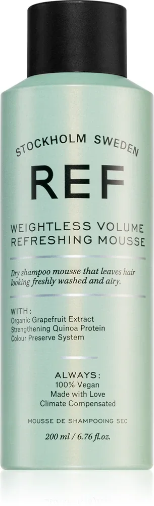 REF Weightless Volume Refreshing Mousse - Сухой шампунь в пене для объема волос, 200 мл