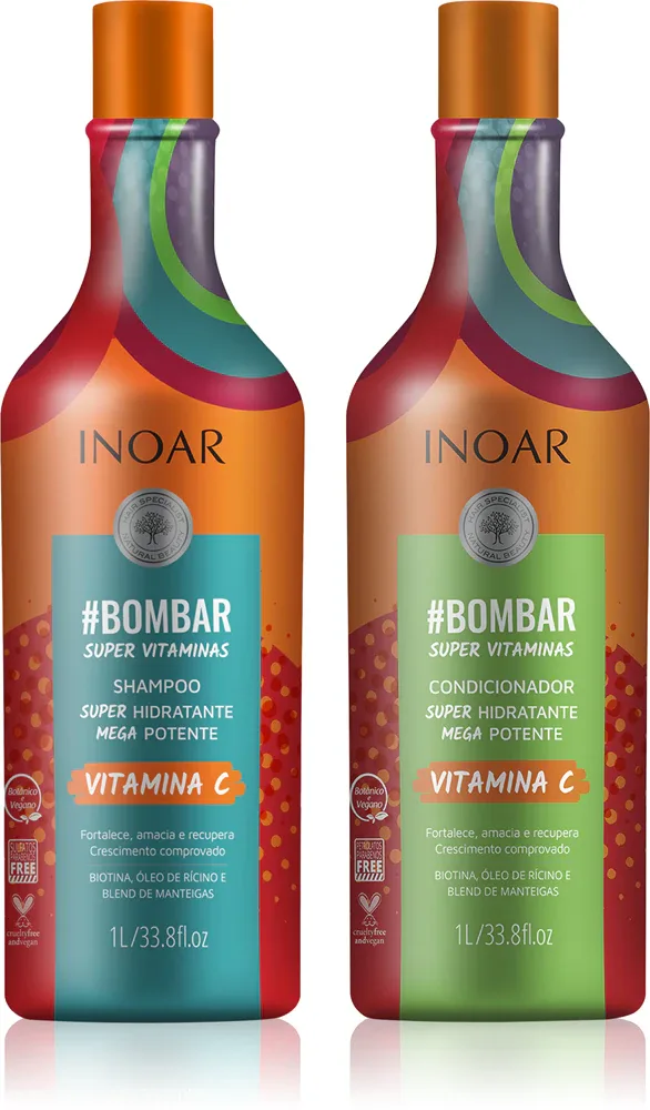 INOAR #Bombar Super Line Super Vitaminas - Набор для волос с витамином C, 2 мл