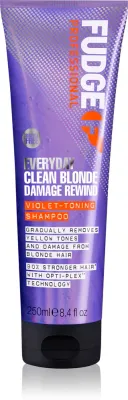 Fudge Everyday Clean Blonde Damage Rewind Shampoo - Нежный шампунь для ежедневного использования для светлых волос и с балаяжем, 250 мл