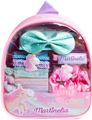 Набор аксессуаров для волос Martinelia Little Unicorn Bag, рюкзачок, резинки и заколка, 1 шт
