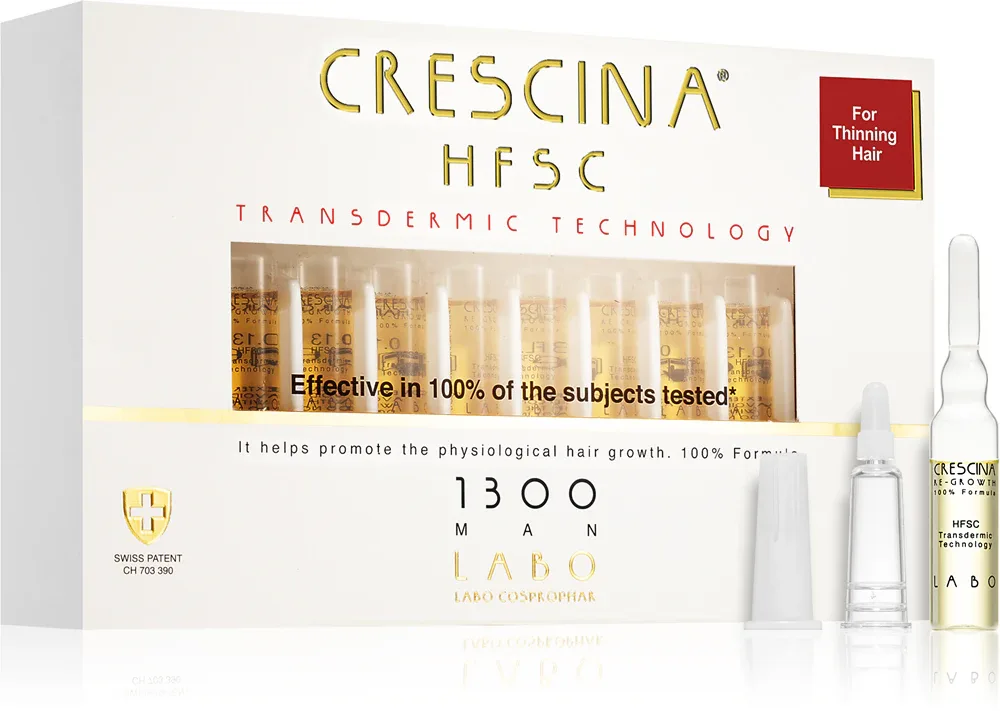 Средство для волос Crescina Transdermic 1300 Re-Growth в ампулах, для мужчин, 20 ампул по 3,5 мл