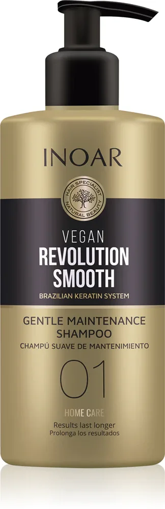 INOAR Vegan Revolution Smooth - Увлажняющий шампунь для сухих волос, трудных в укладке, 350 мл