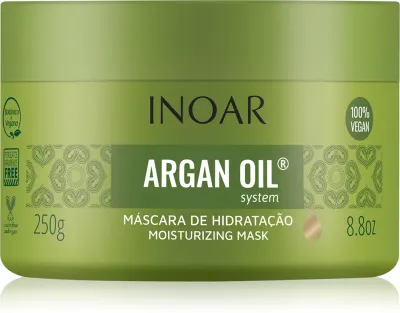 INOAR Argan Oil System - Маска увлажняющая и разглаживающая для волос, 250 г