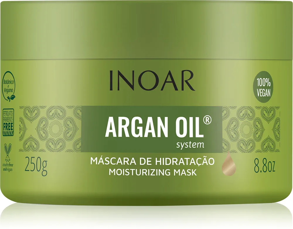INOAR Argan Oil System - Маска увлажняющая и разглаживающая для волос, 250 г