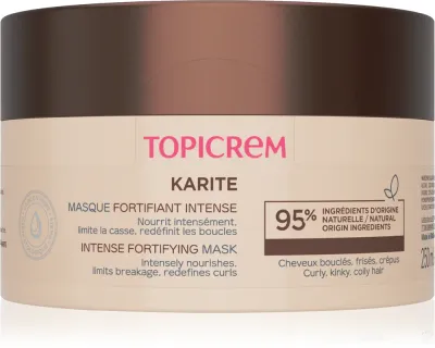 Topicrem KARITÉ Intense Fortifying Mask - Маска для волос, укрепляющая для кудрявых и волнистых волос, 250 мл