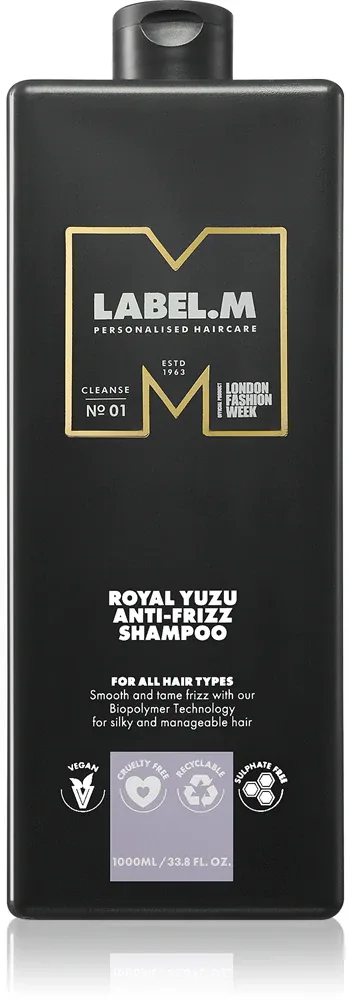 label.m Royal Yuzu - Увлажняющий шампунь против пушистости волос, 1000 мл