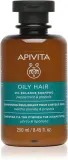 Apivita Oily Hair Oil Balance Shampoo - Глубоко очищающий шампунь для жирной кожи головы для укрепления волос и придания им большего блеска, 250 мл — фото 1