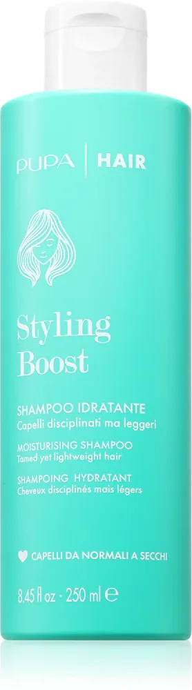 PUPA Milano Styling Boost Shampoo Idratante - Легкий увлажняющий шампунь против пушистости волос, 250 мл