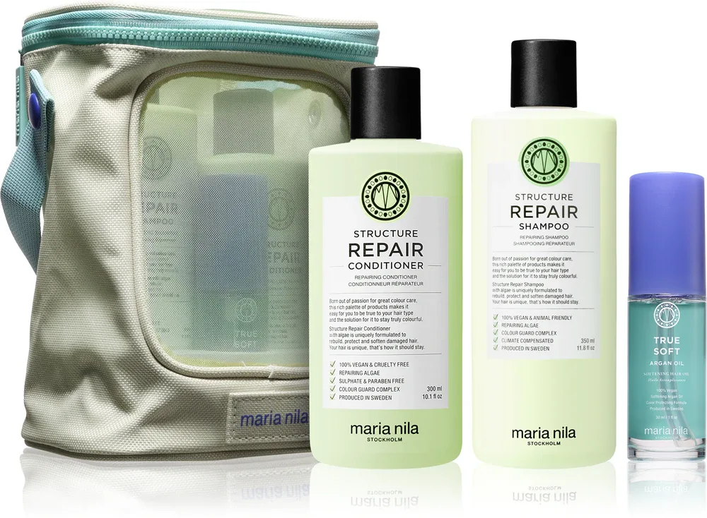 Maria Nila Structure Repair Beauty Bag - Подарочный набор для сухих и поврежденных волос, 3 шт
