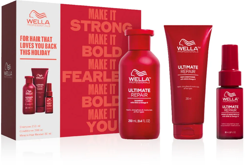Wella Professionals Ultimate Repair Set - Подарочный набор для поврежденных и окрашенных волос, 3 шт