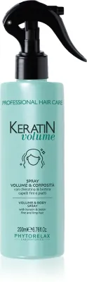 Phytorelax Laboratories Keratin Volume - Спрей для объема тонких волос с кератином, 200 мл