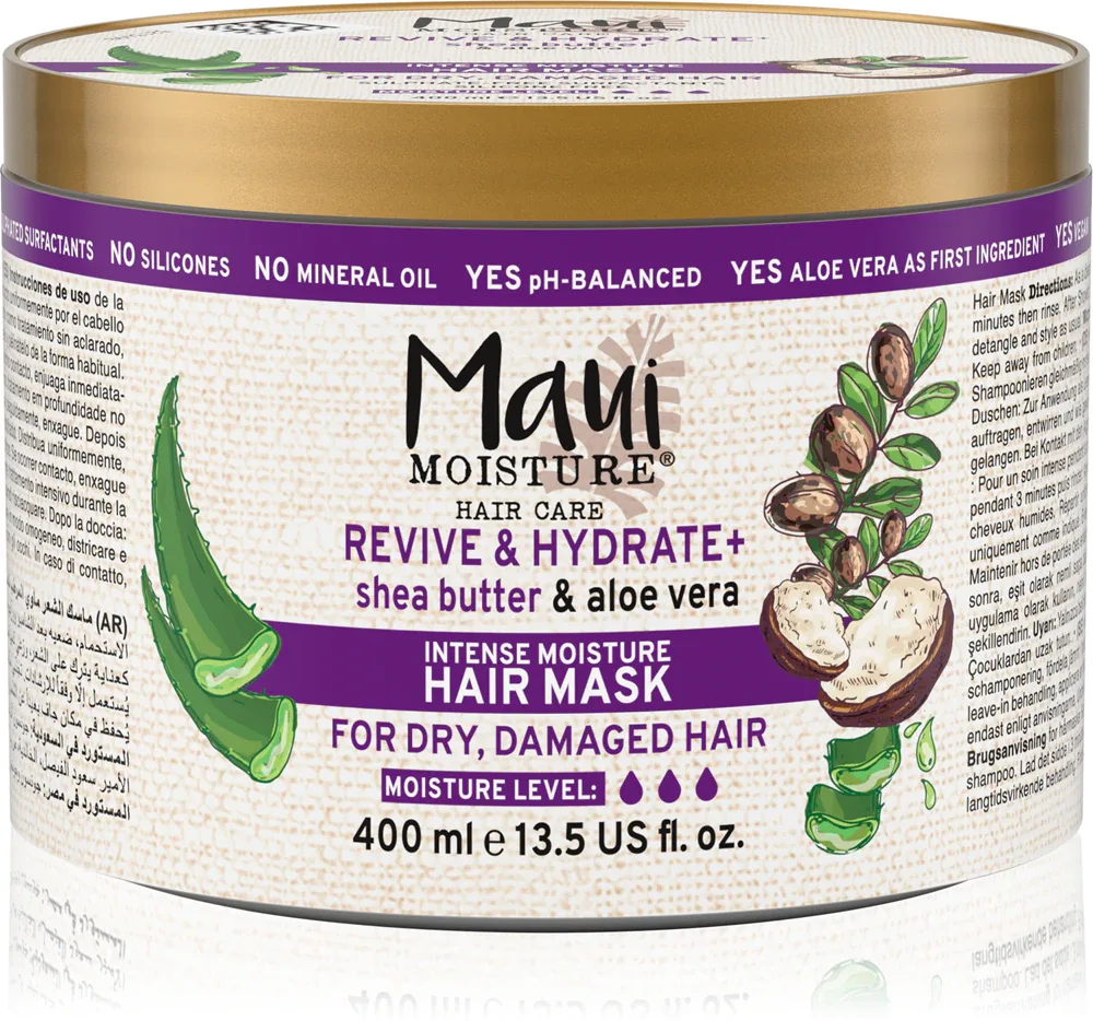 Maui Moisture Revive & Hydrate + Shea Butter - Маска увлажняющая и питательная для волос, 400 мл