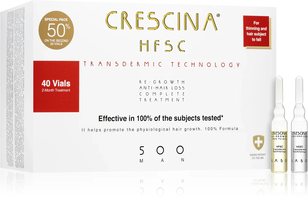 Crescina Transdermic 500 Re-Growth and Anti-Hair Loss - Уход, способствующий росту волос и предотвращающий их выпадение для мужчин