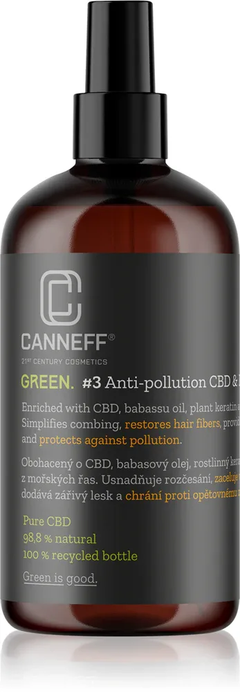 Canneff Green Anti-pollution CBD & Plant Keratin Hair Spray - Уход без смывки для волос, 200 мл