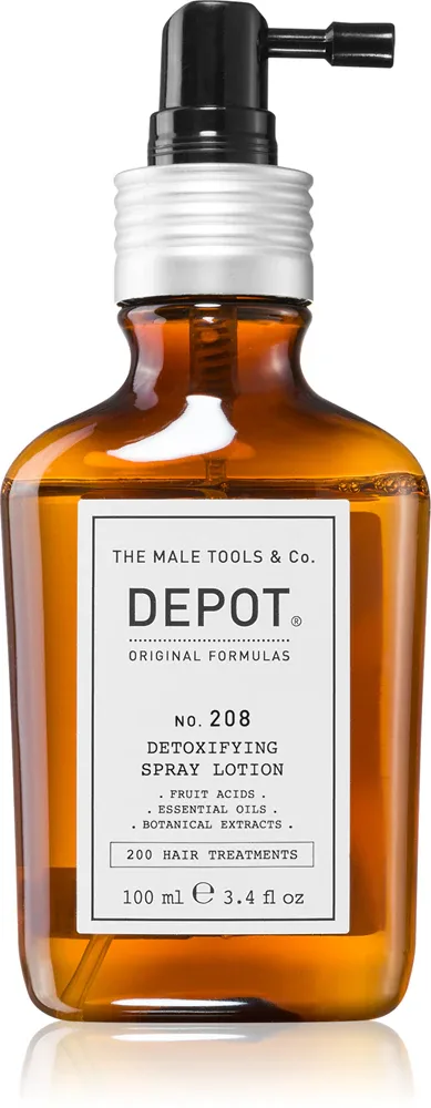 Лосьон-спрей для волос DEPOT 200 HAIR TREATMENTS NO. 208 DETOXIFYING SPRAY LOTION несмываемый, для жирной кожи головы, 100 мл