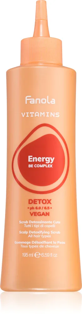 Fanola Vitamins Scalp Detoxifying Scrub - Очищающий гель-пилинг для всех типов волос, 195 мл