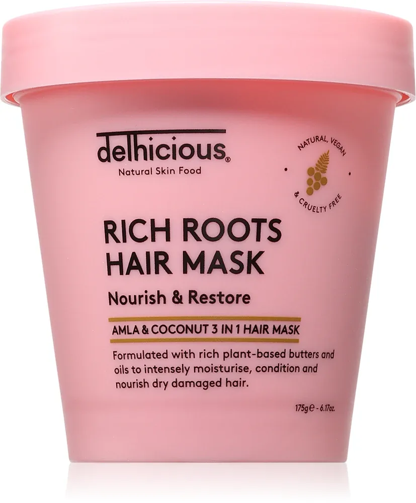delhicious RICH ROOTS Nourishing Hair Mask - Питательная маска для волос 3 в 1, 175 г