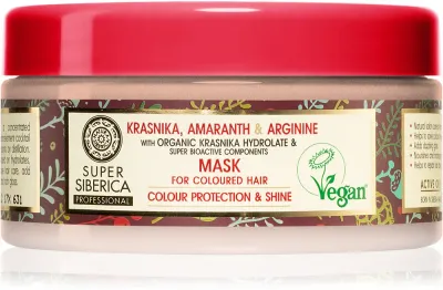 Natura Siberica Krasnika, Amaranth & Arginine - Маска для окрашенных волос, 300 мл