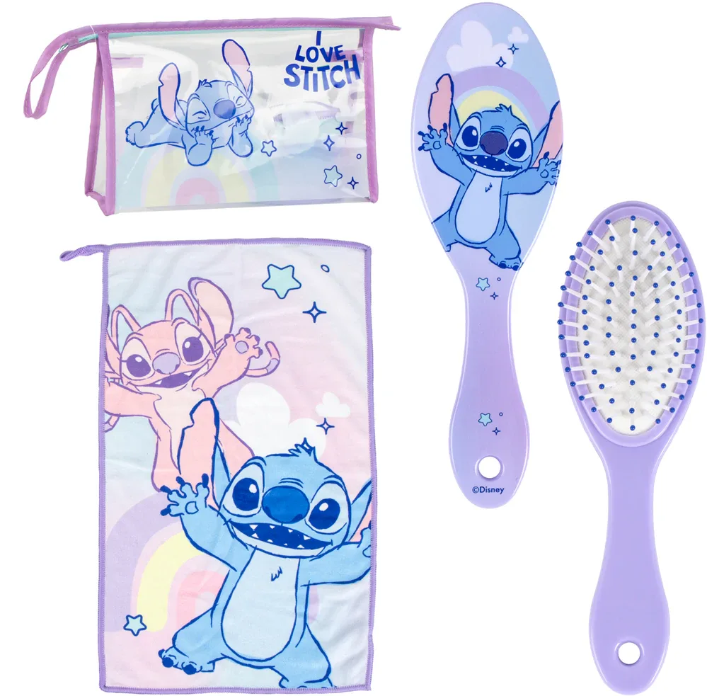 Набор дорожный Disney Stitch Travel Set детский, с расчёской, полотенцем и косметичкой, 1 шт