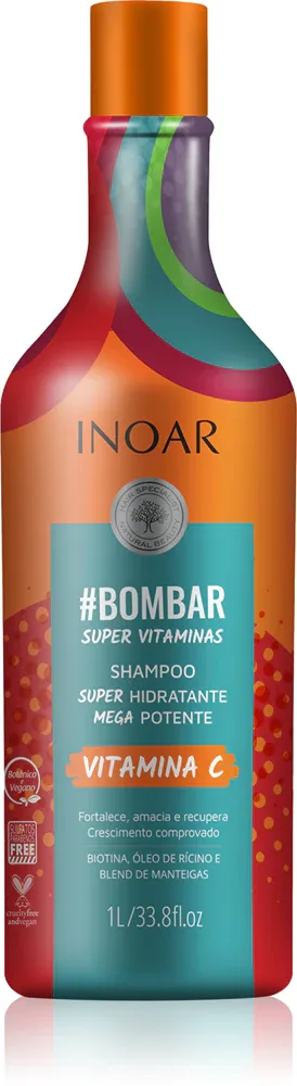 INOAR #Bombar Super Line Super Vitaminas - Шампунь с витамином C, 1000 мл