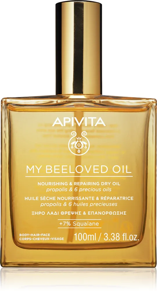 Apivita My Beeloved Oil - Питательное сухое масло для лица, тела и волос, 100 мл