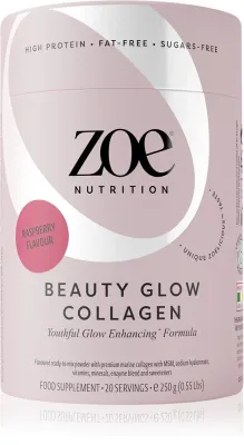 ZOE Beauty Glow Collagen - Коллаген для женщин вкус Raspberry, 250 г