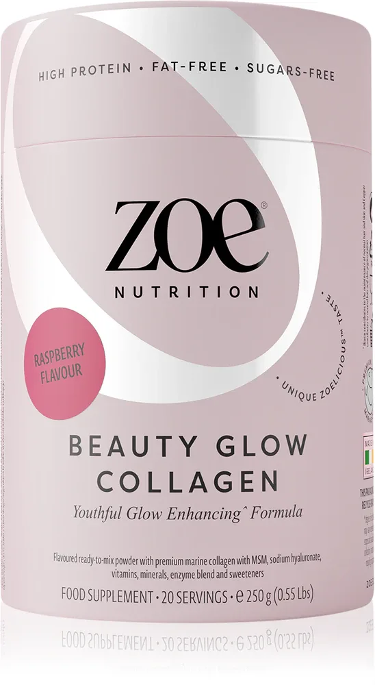 ZOE Beauty Glow Collagen - Коллаген для женщин вкус Raspberry, 250 г