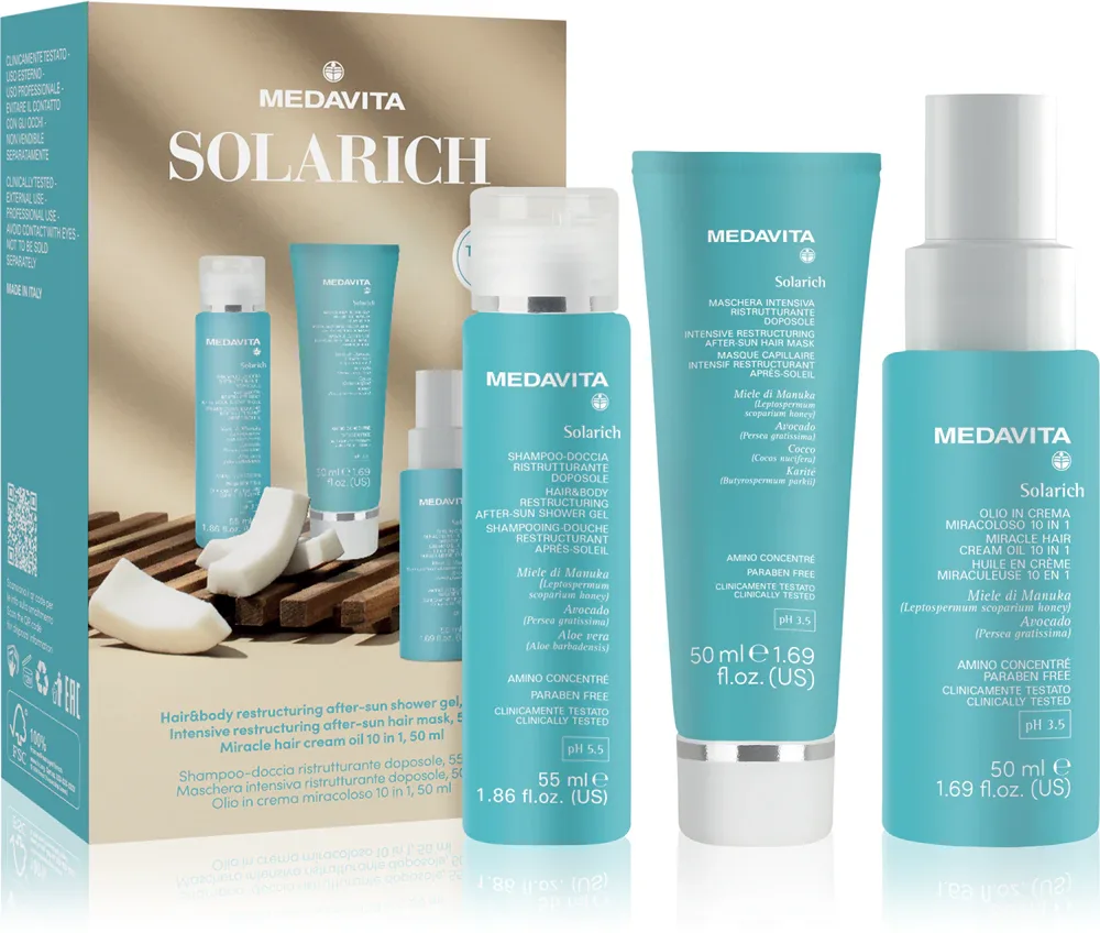 Medavita Solarich Travel Set - Набор для путешествий для женщин, 3 шт
