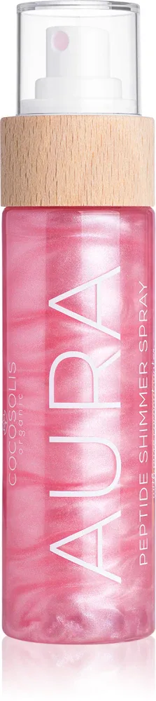 COCOSOLIS AURA Peptide Shimmer Spray - Увлажняющий спрей с блестками, 100 мл, оттенок z zapachem Strawberry Cheesecake