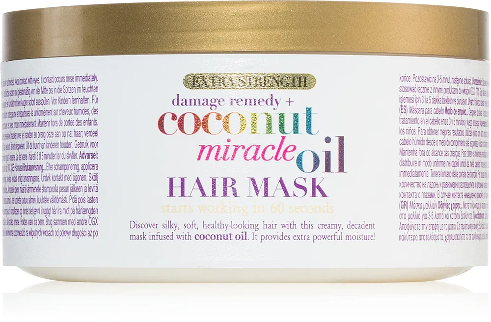OGX Coconut Miracle Oil - Глубоко укрепляющая маска для волос с кокосовым маслом, 300 мл
