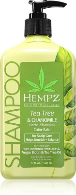 HEMPZ Tea Tree & Chamomile - Легкий увлажняющий шампунь для волос, 500 мл