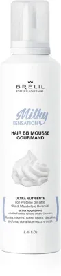 Brelil Professional Milky Sensation Hair BB Mousse - Увлажняющая пена для непослушных и пушистых волос, 250 мл