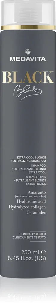Medavita Black Blondie Extra Cool Blonde - Шампунь для волос, нейтрализующий желтые оттенки, 250 мл
