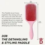 Щётка для волос Denman Detangling D38 The Detangling Styling Paddle плоская, с эргономичной ручкой, 1 шт Pink Crush — фото 4