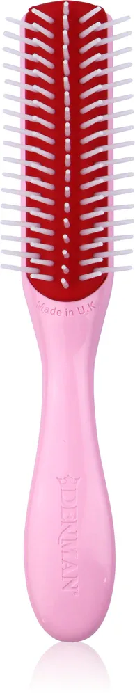 Расчёска для волос Denman Style D14 The Mini Curl Definer Styler компактная, для влажных и сухих волос, 1 шт Pink Crush