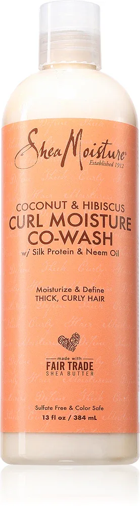 Shea Moisture Coconut & Hibiscus Co-Wash Cleanser - Глубоко очищающий кондиционер для кудрявых волос, 384 мл